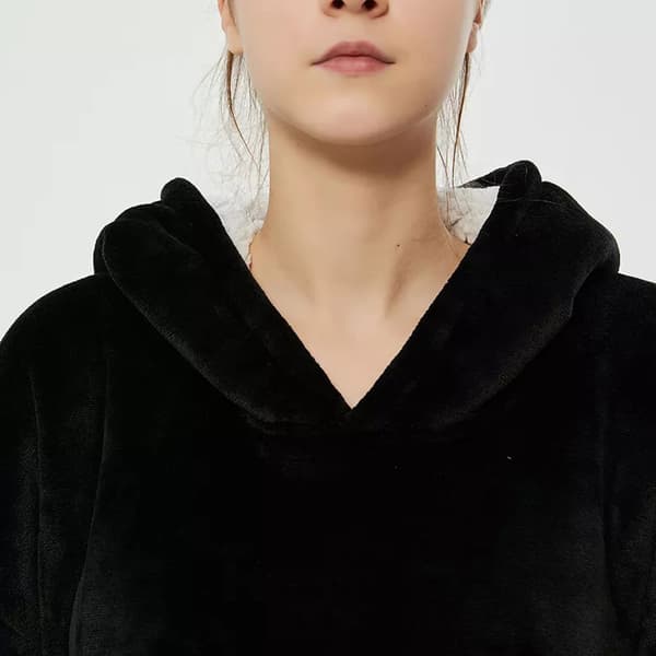 Pitkä Oversized Hoodie - Musta (120cm)