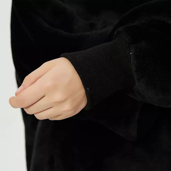 Pitkä Oversized Hoodie - Musta (120cm)