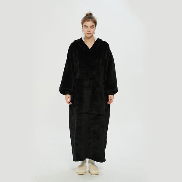 Pitkä Oversized Hoodie - Musta (120cm)