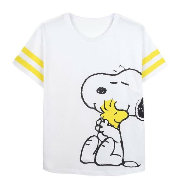 Kortærmet T-shirt til Kvinder Snoopy Hvid - S