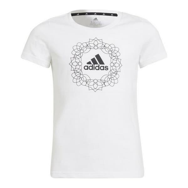 Barn T-shirt med kortärm Adidas Graphic Vit - 13-14 år