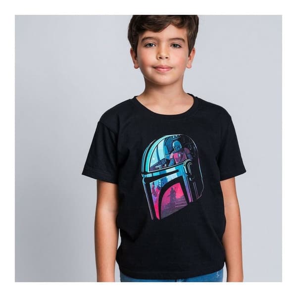 Barn T-shirt med kortärm The Mandalorian Svart - 6 år