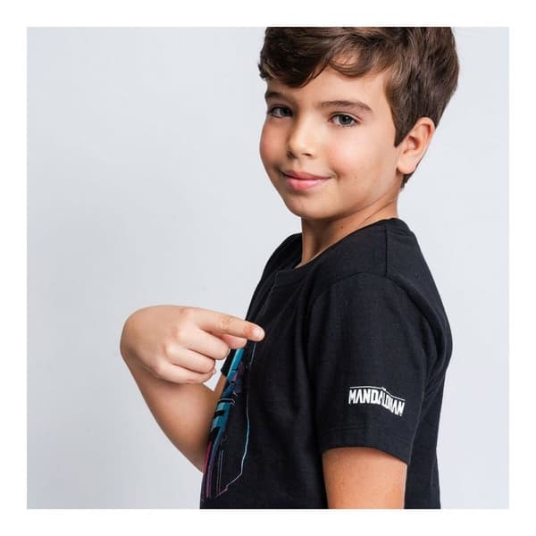 Barn T-shirt med kortärm The Mandalorian Svart - 6 år