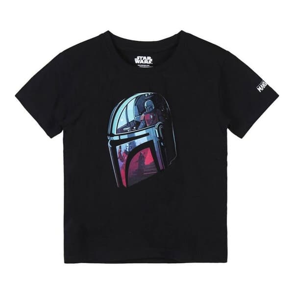 Barn T-shirt med kortärm The Mandalorian Svart - 6 år