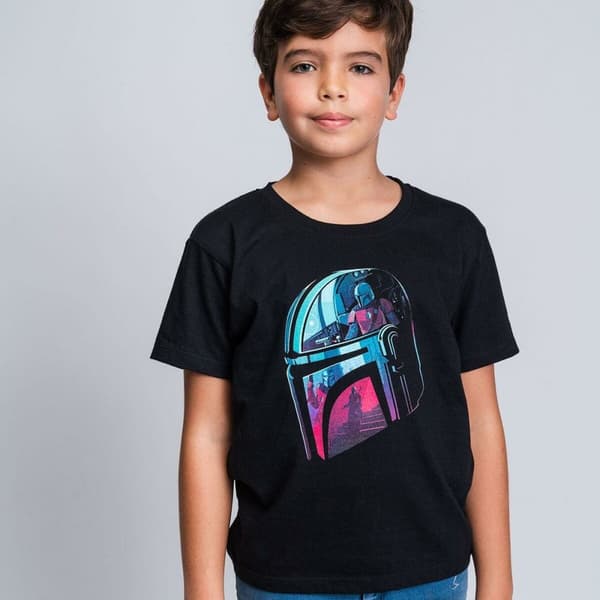 Barn T-shirt med kortärm The Mandalorian Svart - 6 år