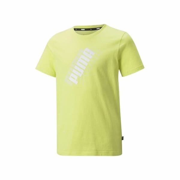 Barn T-shirt med kortärm Puma Power Logo Gul - 13-14 år