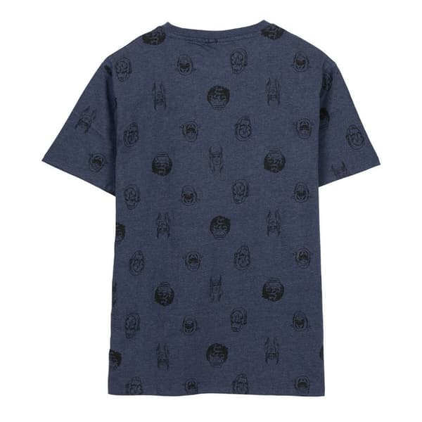 T-shirt med kortärm Herr Marvel Mörkblå Vuxna - S