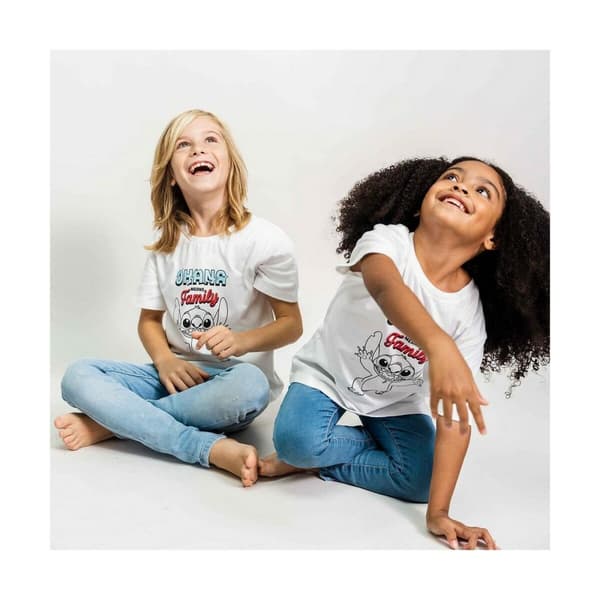 T-shirt med kortärm Stitch Vit - 10 år