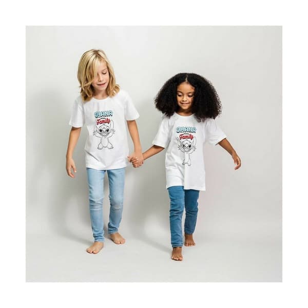 T-shirt med kortärm Stitch Vit - 10 år