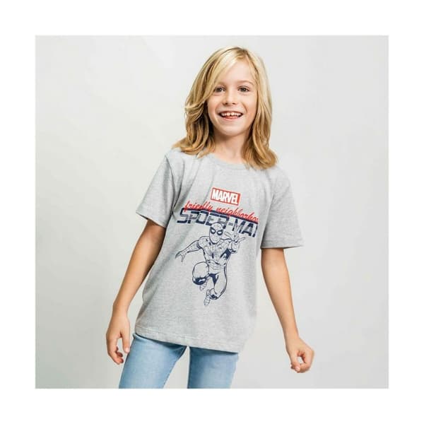 T-shirt med kortärm Spider-Man Grå Barn - 6 år