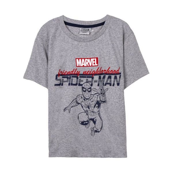 T-shirt med kortärm Spider-Man Grå Barn - 6 år