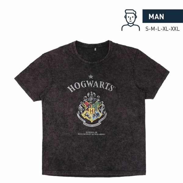 T-shirt med kortärm Herr Harry Potter Grå Mörkgrå - S