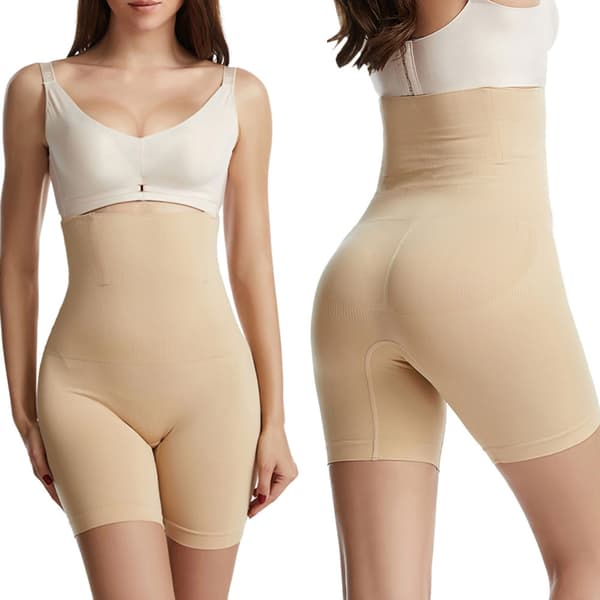 Shapewear Biker med høyt liv M/L - Beige