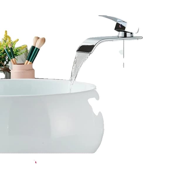 Blandare för handfat, vattenfall design, matt svart