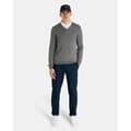 Miniatyrbillede 4 af 4: Lyle & Scott V-hals Sweater Tonal Eagle Grå L Kvinde