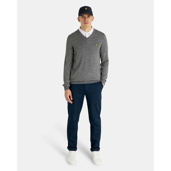 Lyle & Scott Tröja Med V-ringning Tonal Eagle Grå 2XL Kvinna
