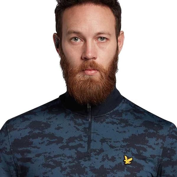 Lyle & Scott Halv Lynlås Fleece Seafoam Blå L Kvinde