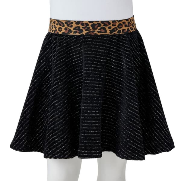 Kjol för barn leopardmönster svart 128