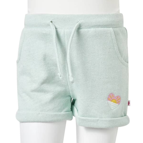 Barnshorts med snöre blandad ljus mintgrön 128
