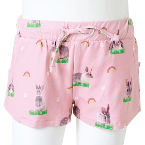 Shorts för barn med snöre ljusrosa 92