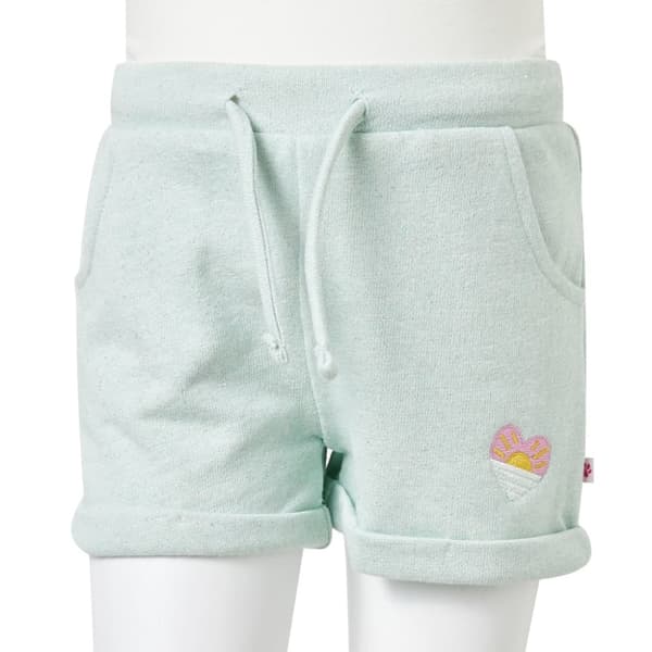 Barnshorts med snöre blandad ljus mintgrön 92