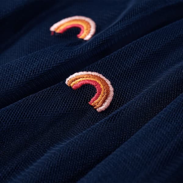 Kjol för barn broderade marinblå 92