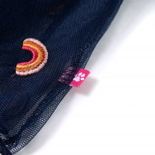Kjol för barn broderade marinblå 116
