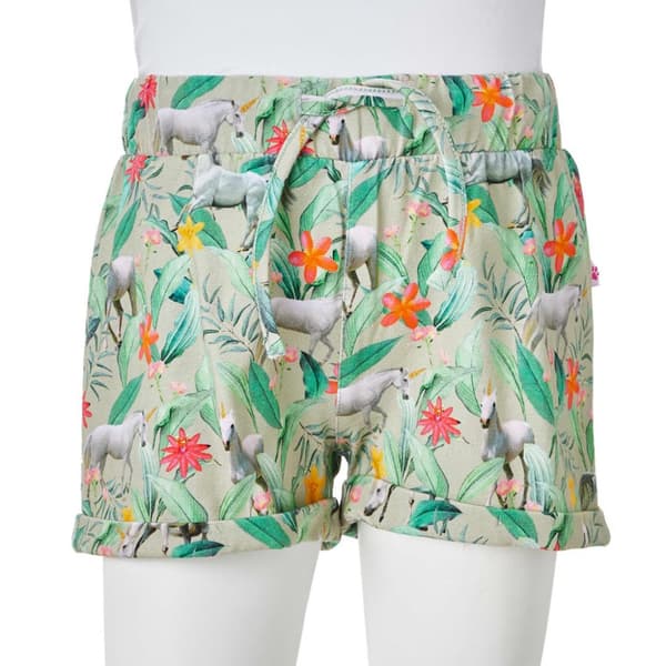 Shorts med snöre för barn ljus khaki 92