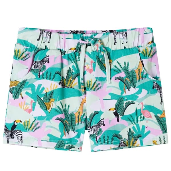 Shorts med snöre för barn ljus mintgrön 140