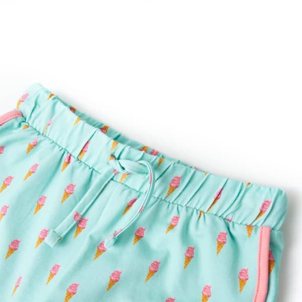 Shorts för barn med snöre ljus mint 92
