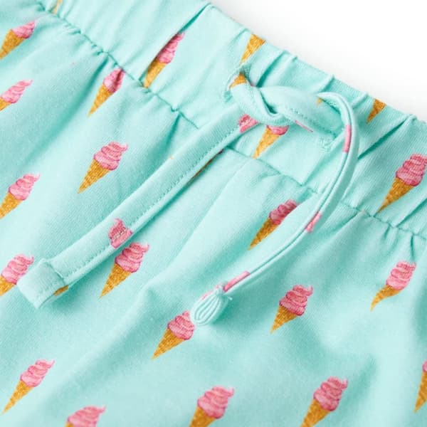 Shorts för barn med snöre ljus mint 92