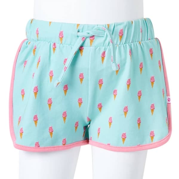 Shorts för barn med snöre ljus mint 92
