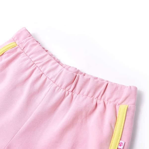 Barnshorts med rand ljusrosa 116