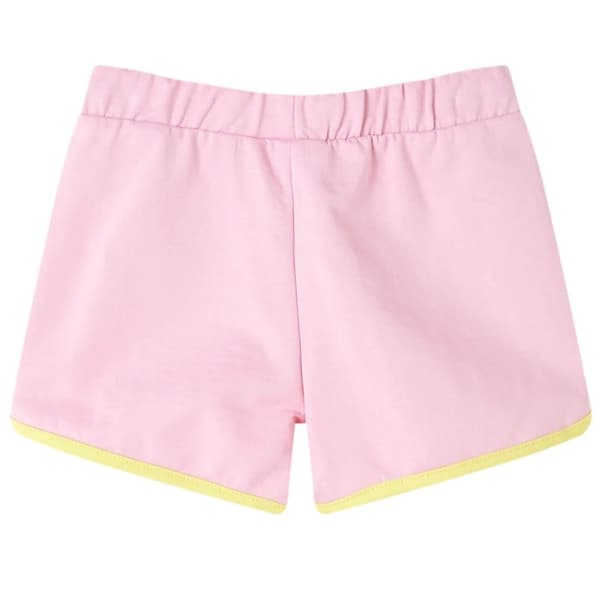 Barnshorts med rand ljusrosa 116