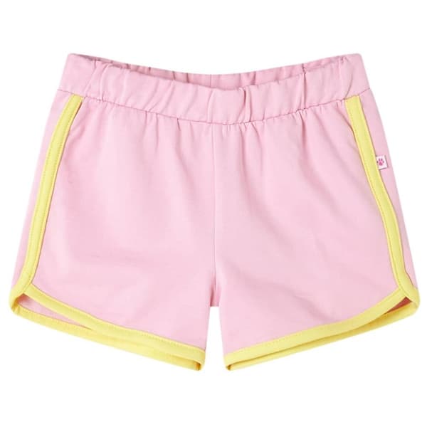 Barnshorts med rand ljusrosa 116