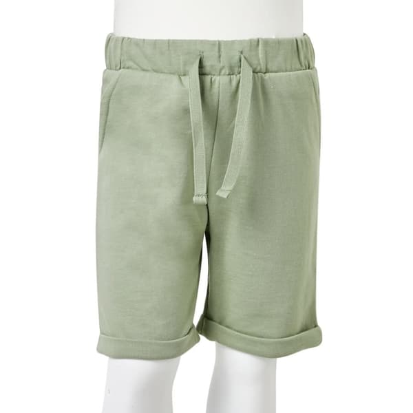 Barnshorts med snöre blandad ljus khaki 140