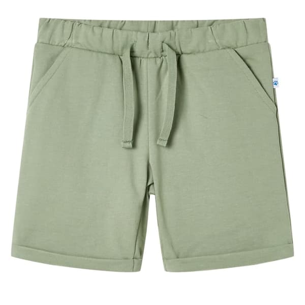 Barnshorts med snöre blandad ljus khaki 140