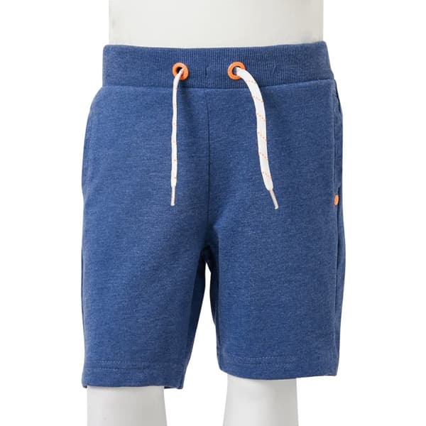 Barnshorts med snöre mörkblå melange 128