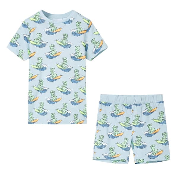 Lasten lyhythihainen pyjama vaaleansininen 92