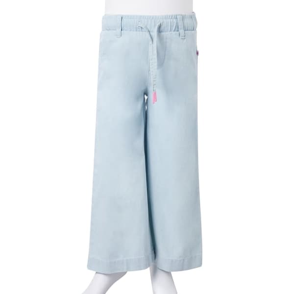 Barnbyxor mjuk denimblå 128