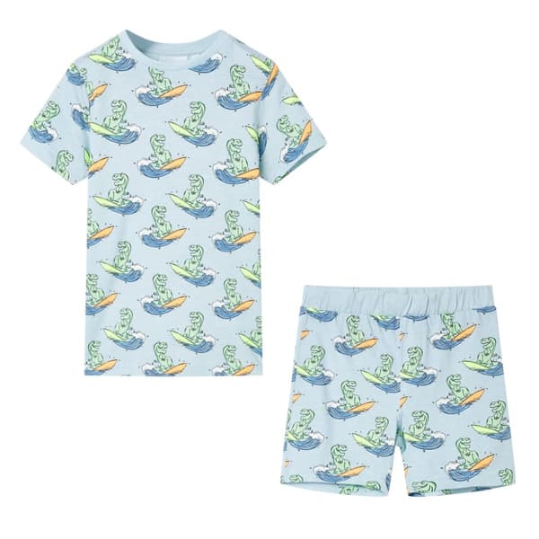 Lasten lyhythihainen pyjama vaaleansininen 116