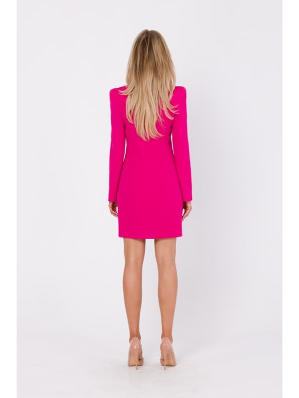 M755 Kjole med formsyninger - fuchsia, str. S