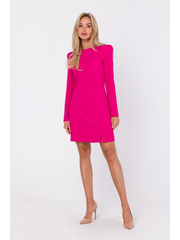 M755 Kjole med formsyninger - fuchsia, str. S