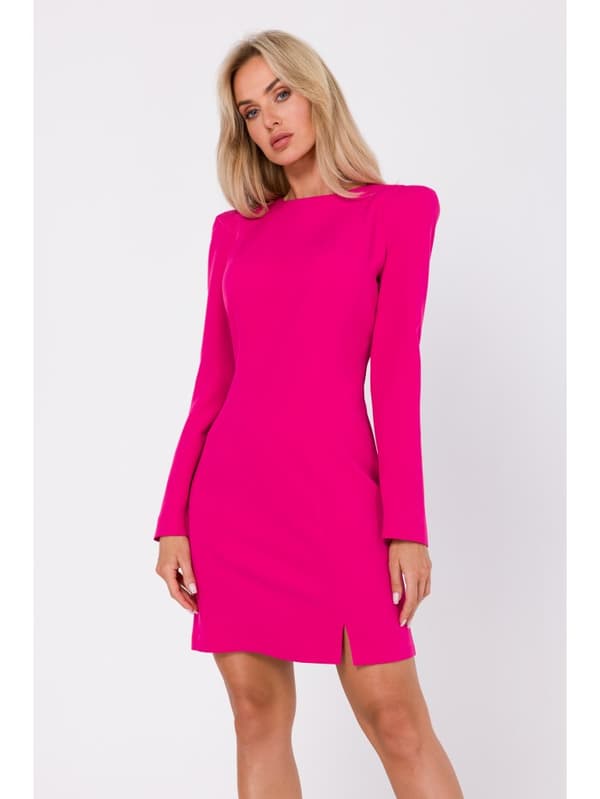 M755 Kjole med formsyninger - fuchsia, str. S