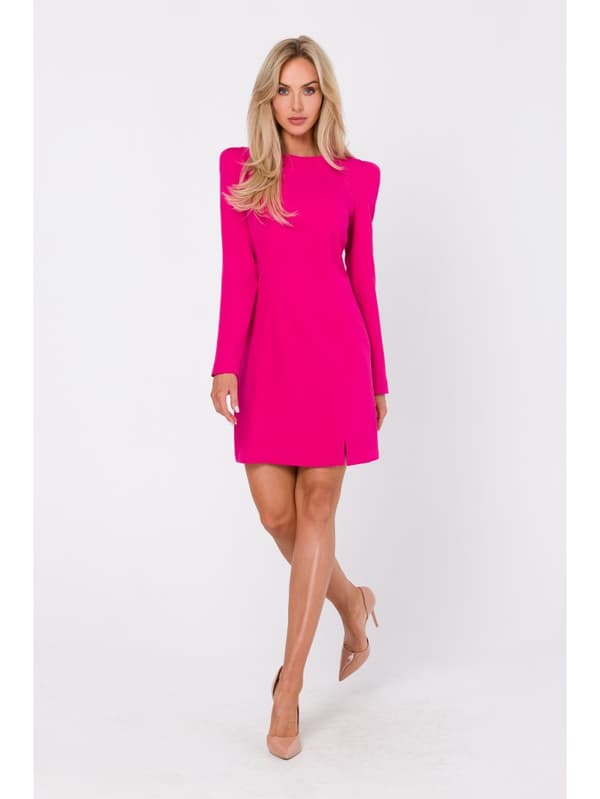 M755 Kjole med formsyninger - fuchsia, str. - XL