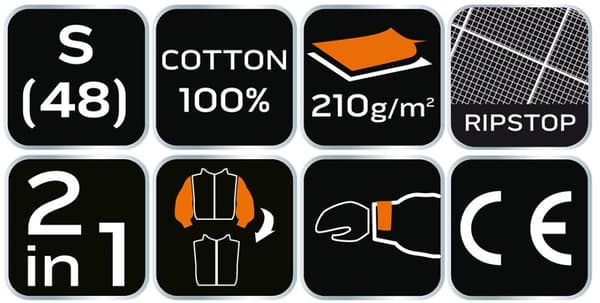 PREMIUM arbetströja, 100 % bomull, ripstop, storlek S