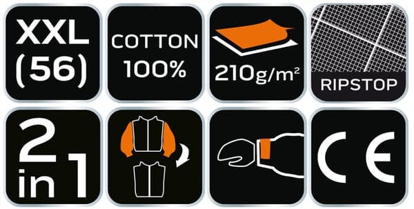 PREMIUM arbejdssweatshirt, 100% bomuld, ripstop, størrelse XXL