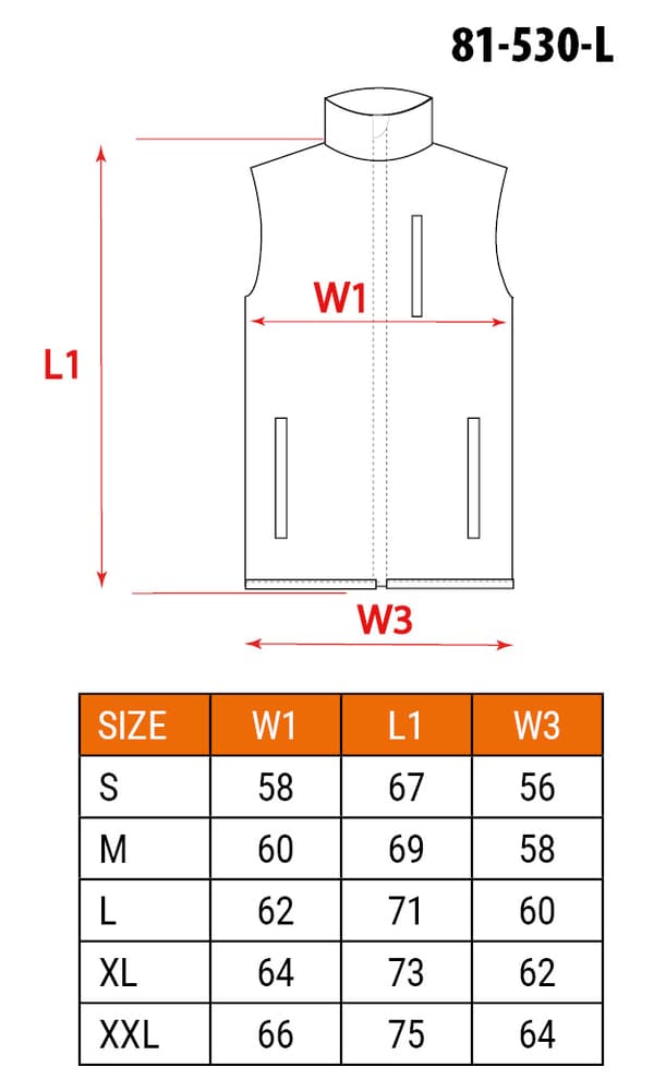 Arbejdsvest, Oxford, str. L/52