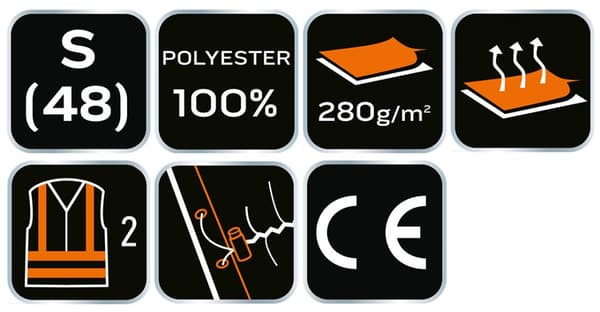 Fleecetröja med hög synlighet, orange, storlek S