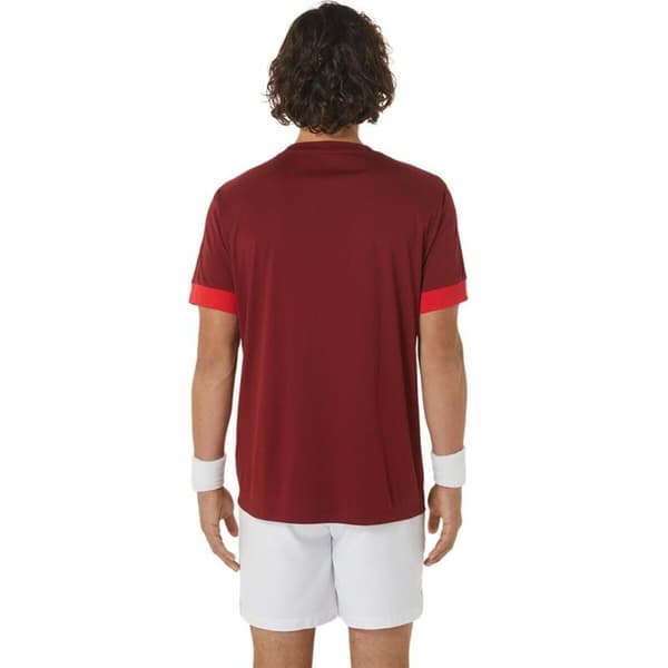 T-shirt med kortärm Herr Asics Court Mörkröd Tennis - S